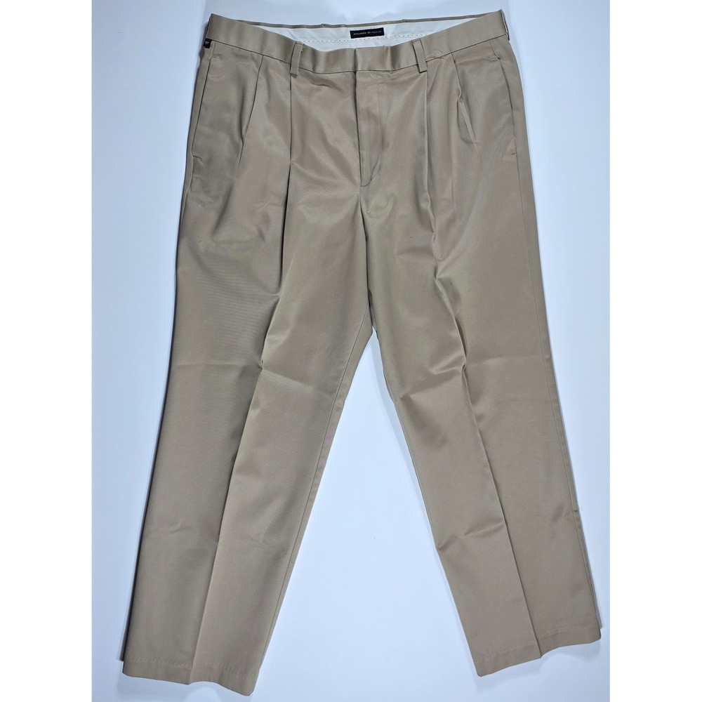 Dockers Premium Men's Khaki Chinos Pleated Relaxed Fit Tan Pants 38x30